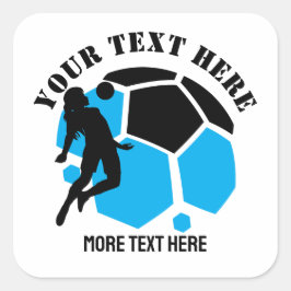 カスタムサッカー女子キッズサッカー誕生日パーティー スクエアシール