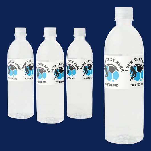 カスタムサッカー女子キッズサッカー誕生日パーティー ペットボトルラベル