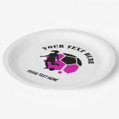 カスタムサッカー女子キッズサッカー誕生日パーティー ペーパープレート (アングル)