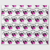 カスタムサッカー女子キッズサッカー誕生日パーティー ラッピングペーパー (フラット)