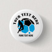 カスタムサッカー女子キッズサッカー誕生日パーティー 缶バッジ (正面)