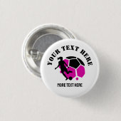 カスタムサッカー女子キッズサッカー誕生日パーティー 缶バッジ (正面&裏面)