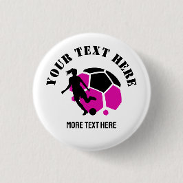 カスタムサッカー女子キッズサッカー誕生日パーティー 缶バッジ