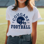 カスタムサッカー母ネイビーブルー&グレーチーム トライブレンドＴシャツ<br><div class="desc">マム用カスタムデザインフロントとバックサッカーTシャツ – サッカーのママ用の白いに表示さカスタマイズれ、チーム名、息子の姓と彼のジャージ番号のためのスポーティな文字を持つサッカーのヘルメットを備えている。シルバーグレーとネイビーブルーの色がカスタマイズありる。</div>