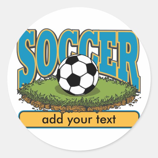 カスタムサッカー追加文字 ラウンドシール (正面)
