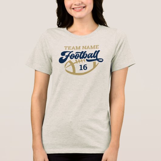 カスタムサッカー選手の名前と数の女性 トライブレンドＴシャツ (正面)
