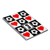 カスタムサッカー選手ジャージー番号ス市松模様にポーツ ノートブック (右側)