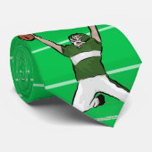 カスタムサッカー選手タッチダウン緑と白 ネクタイ (ロール)