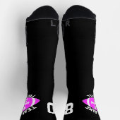 カスタムサッカー選手チーム名とナンバーピンク ソックス (上部)