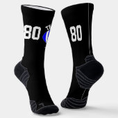 カスタムサッカー選手チーム名番号ブルー ソックス (傾斜あり)