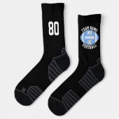 カスタムサッカー選手チーム名番号ライトブルー ソックス (左)