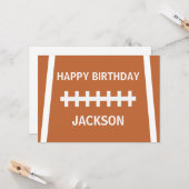 カスタムサッカー選手ボールスポーツハッピーバースデー カード (正面/裏面インサイチュ)