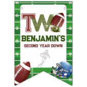 カスタムサッカー2年目のダウンハッピーバースデー バンティングフラッグ (第1の旗)