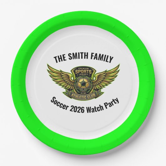 カスタムサッカー2026観戦パーティー紙皿 ペーパープレート (正面)