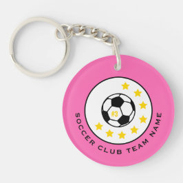 カスタムサッカー チーム ユニフォーム ナンバー ピンク 女子 キーホルダー