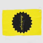 カスタムサニーイエローゴルフタオル名と落書き ゴルフタオル (横)