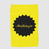 カスタムサニーイエローゴルフタオル名と落書き ゴルフタオル (正面)