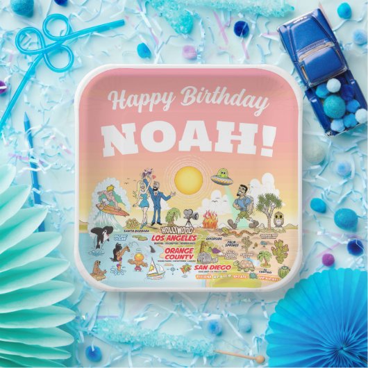 カスタムサニーソカル ペーパープレート (パーティー)