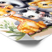 カスタムサファリエレガント子供部屋ベビーアニマル ポスター (角)