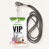 カスタムサファリジャングル動物園の誕生日パーティーパスお願い バッジ (正面ランヤード)