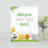 カスタムサファリ誕生日パーティーサイン (スタンド正面)