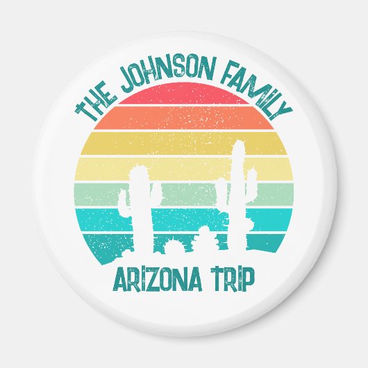 カスタムサボスサンセットアリゾナデザートトリップ マグネット (正面)