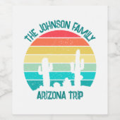 カスタムサボスサンセットアリゾナ砂漠 ワインラベル (シングルラベル)