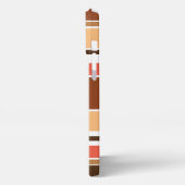 カスタムサマーオレンジコーラルピーチレッドブラウンストライプズ iPhoneケース (左側面)