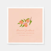 カスタムサマーピーチフルーツボホカップルシャワー スタンダードカクテルナプキン (正面)