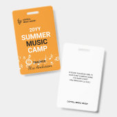 カスタムサマーミュージックキャンプ先生IDバッジ バッジ (正面&裏面)