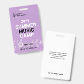 カスタムサマーミュージックキャンプ先生IDバッジ バッジ (正面&裏面)