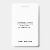 カスタムサマー音楽キャンプ教師IDバッジ バッジ (裏面)