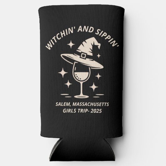 カスタムサレムハロウィーンフェスティバルシャツ2025 スリム缶クーラー (正面)