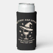 カスタムサレムハロウィーンフェスティバルシャツ2025 スリム缶クーラー (Seltzer正面)