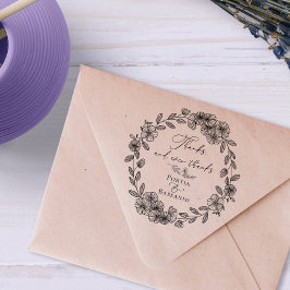 カスタムサンキューエレガントボタニカル引用文 ラバースタンプ