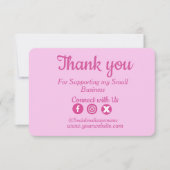 カスタムサンキューカードロゴピンク サンキューカード (正面)