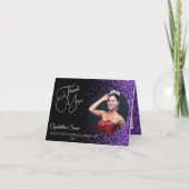 カスタムサンキューカード |パープルグリッター サンキューカード (正面)