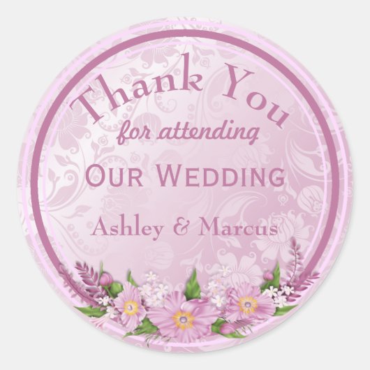 カスタムサンキュークラシックラウンドステッカー ラウンドシール (正面)