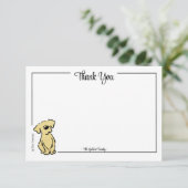 カスタムサンキューゴールデンレトリエバーパピーノートカード サンキューカード (スタンド正面)