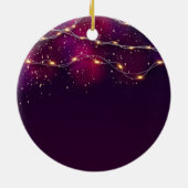 カスタムサンキューサークレールファミリー名クリスマス セラミックオーナメント (裏面)