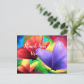 カスタムサンキューハガキカラフル蝶アート ポストカード (スタンド正面)