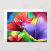 カスタムサンキューハガキカラフル蝶アート ポストカード (正面/裏面)
