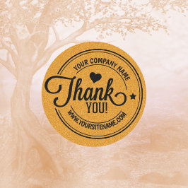 カスタムサンキューバッジ金ゴールドグリッター ラウンドシール