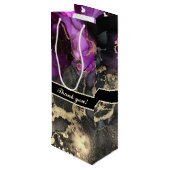 カスタムサンキューブラックパープルユニーク抱き枕 ワインギフトバッグ (裏面アングル)