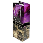 カスタムサンキューブラックパープルユニーク抱き枕 ワインギフトバッグ (正面アングル)