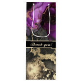 カスタムサンキューブラックパープルユニーク抱き枕 ワインギフトバッグ (正面)