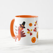 カスタムサンクスギビングデイトルコ引用文 マグカップ (正面左)