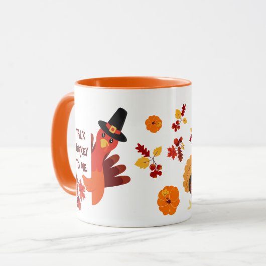 カスタムサンクスギビングデイトルコ引用文 マグカップ (正面左)