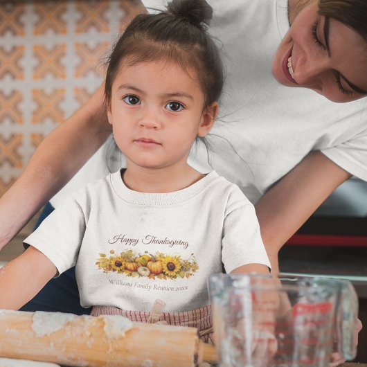 カスタムサンクスギビングパンプキンファミリー懇親会 トドラーTシャツ
