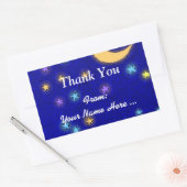 カスタムサンクスステッカー 月と星のエッチング 長方形シール (封筒)